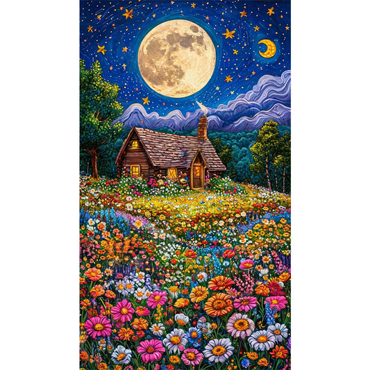 Flower Sea Hut - Full AB Round Drill Diamond Painting 40*70CM