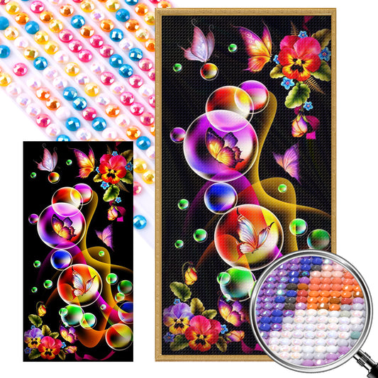 2 Pcs Flowers - Full AB Round Drill Diamond Painting 40*80CM