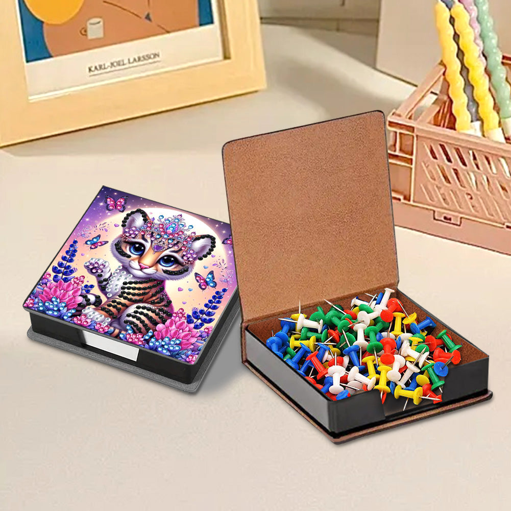 Leather 5D Diamond Painting Kit Note Box Diamond Art Notepad Box for Home Office