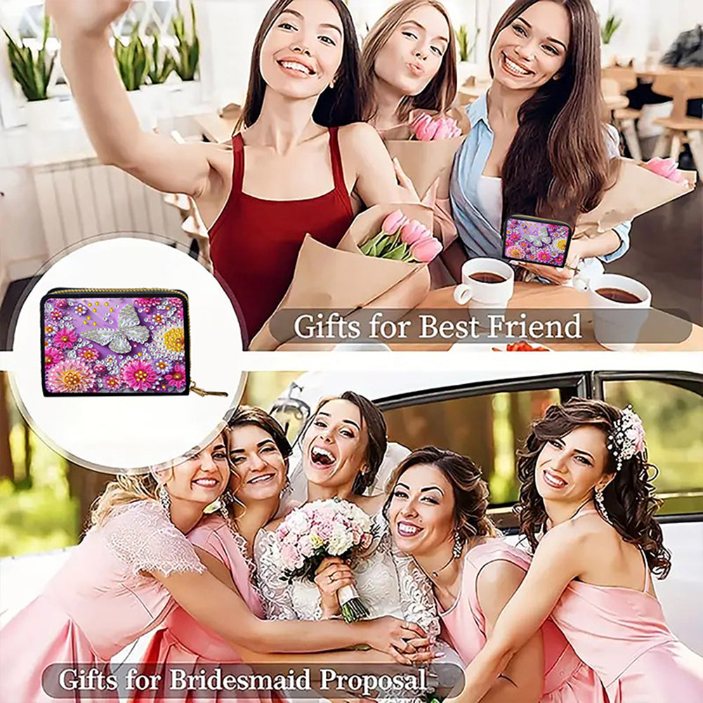 Diamond Painting Card Holder Coin Purse Diamond Art Wallet Pouch Gifts for Women