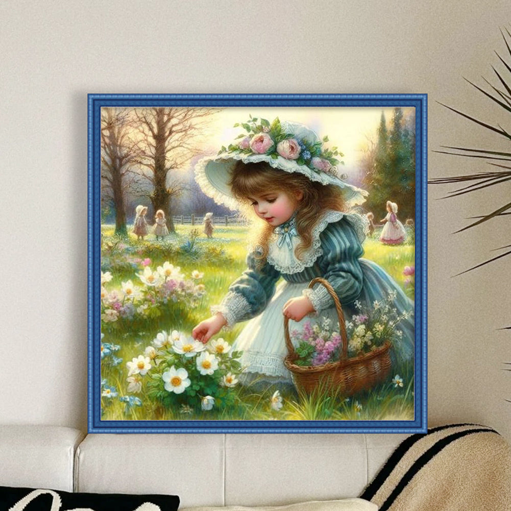 Lovely Girls - 11CT Stamped Cross Stitch 40*40CM