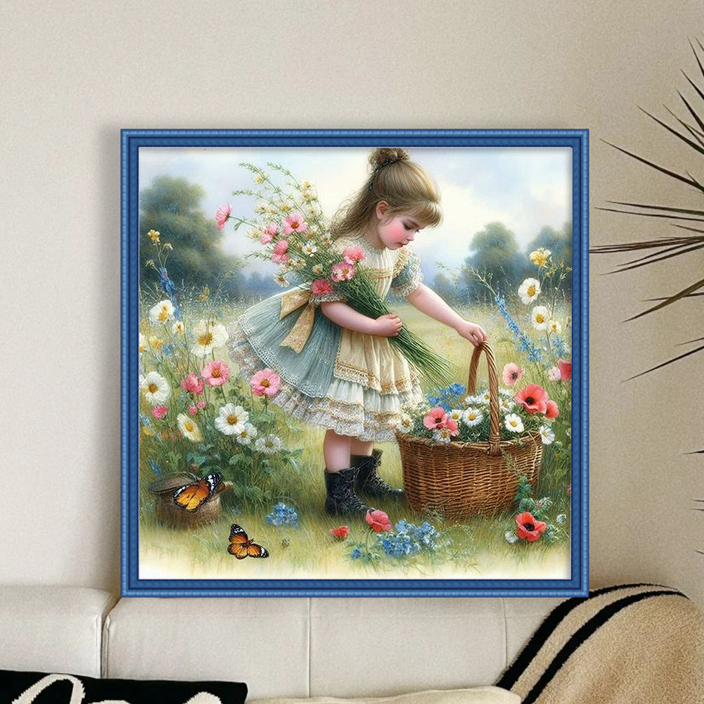 Lovely Girls - 11CT Stamped Cross Stitch 40*40CM
