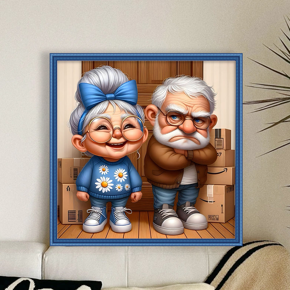 Old Couples - 11CT Stamped Cross Stitch 45*45CM