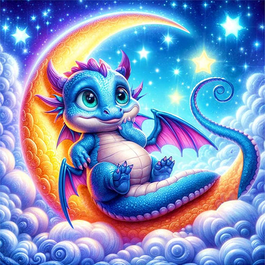 Stars And Moon Dragons - 11CT Stamped Cross Stitch 40*40CM