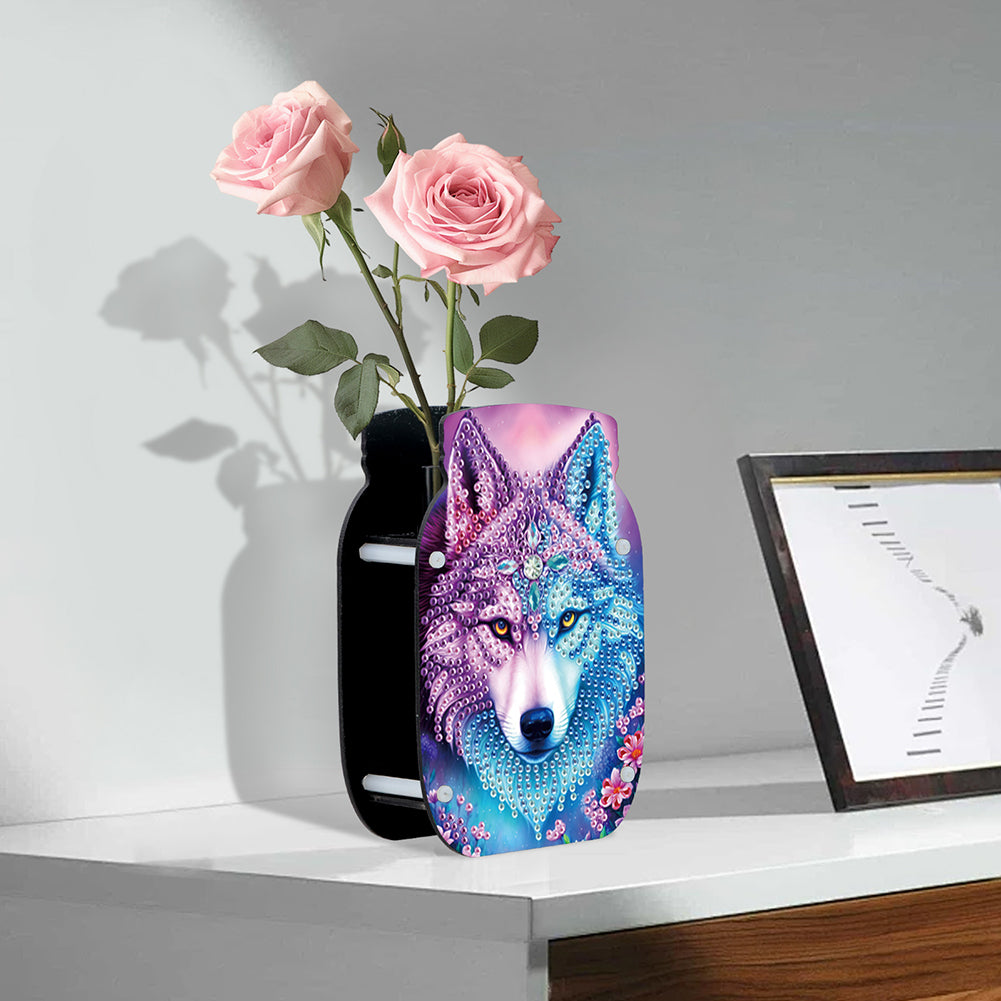 Dog Acrylic Double Sided Special Shape Diamond Painting Vase Bedroom Table Decor