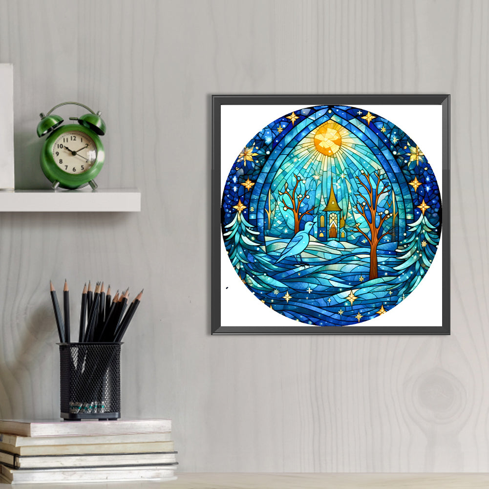 Polar Snow Glass Painting - Full AB Round Drill Diamond Painting 40*40CM