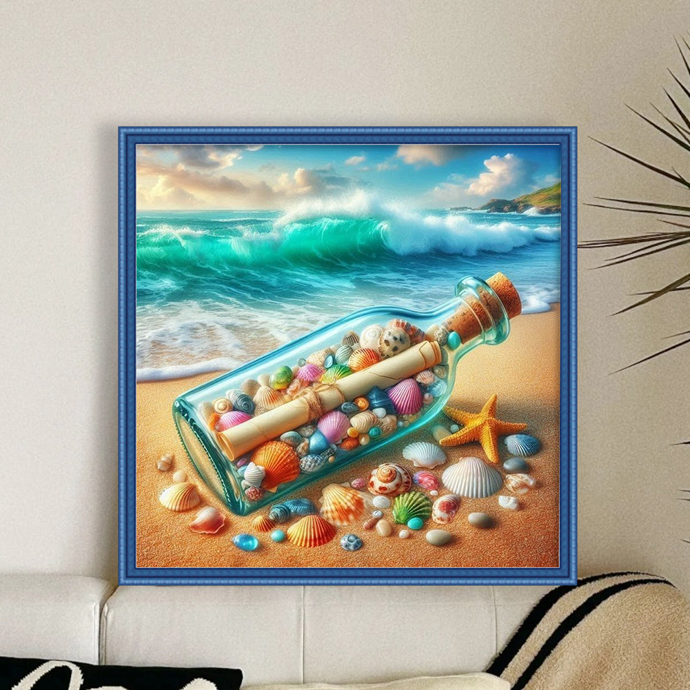 Sheep Drifting Bottles - 11CT Stamped Cross Stitch 40*40CM