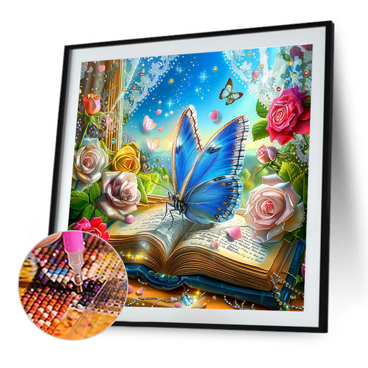 Butterfly Book - Full Round Drill Diamond Painting 40*40CM