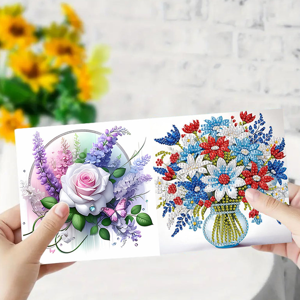 6PCS DIY Rhinestone Diamond Art Mosaic Postcards for Festivals and Celebrations