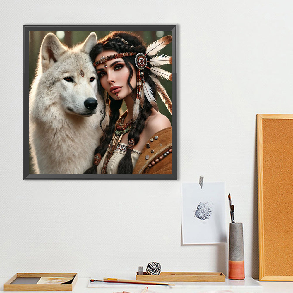 Beauty And Animals - Full Round Drill Diamond Painting 40*40CM