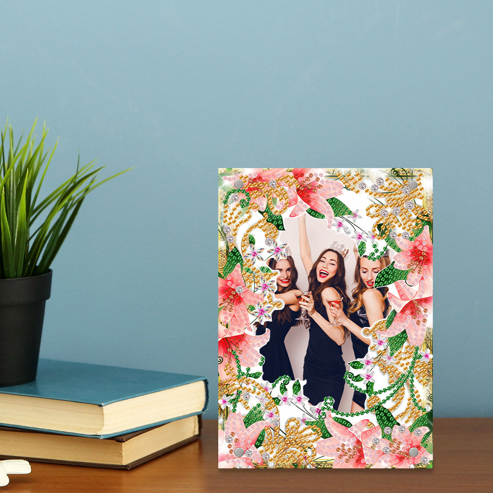 Special Shape Flower Table Top Diamond Painting Frame Kits for Home Office Decor
