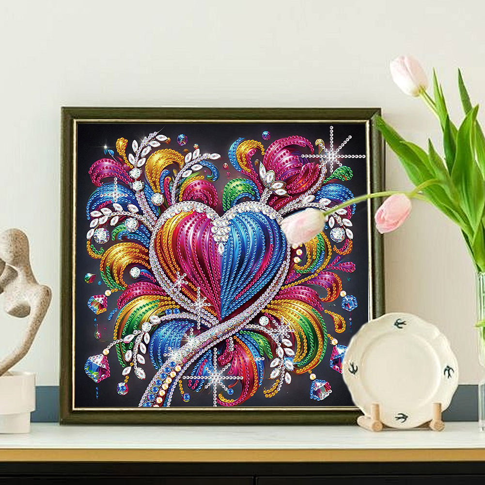 Shining Love - Special Shaped Drill Diamond Painting 30*30CM