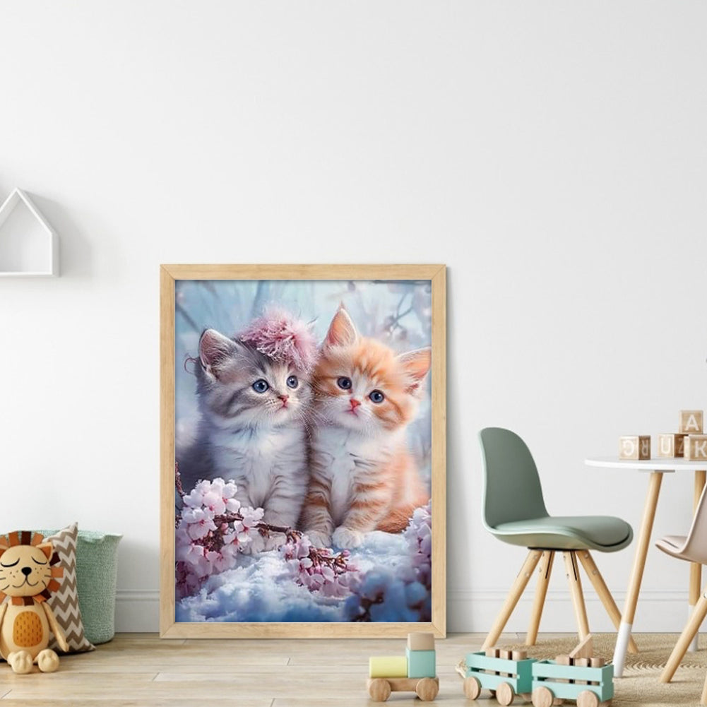 Two Kittens - 11CT Stamped Cross Stitch 35*45CM