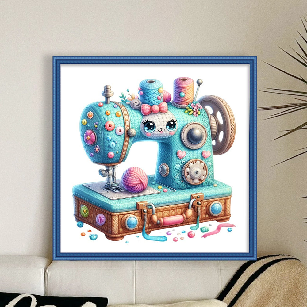 Sewing Machine - 14CT Stamped Cross Stitch 40*40CM
