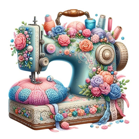Sewing Machine - 14CT Stamped Cross Stitch 40*40CM