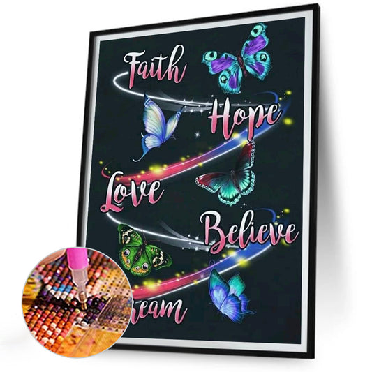 Inspirational Words - Full Round Drill Diamond Painting 30*40CM