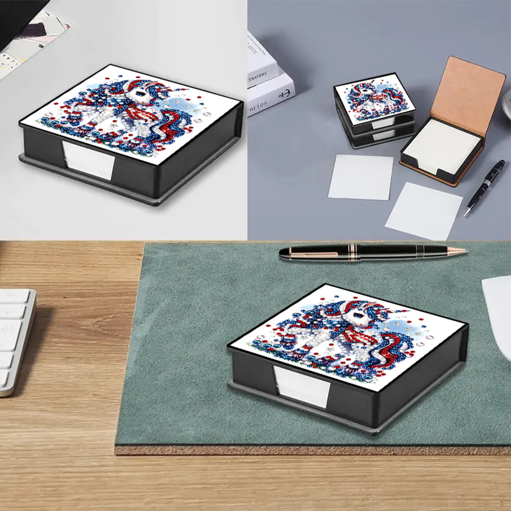 Leather 5D Diamond Painting Kit Note Box Diamond Art Notepad Box for Home Office