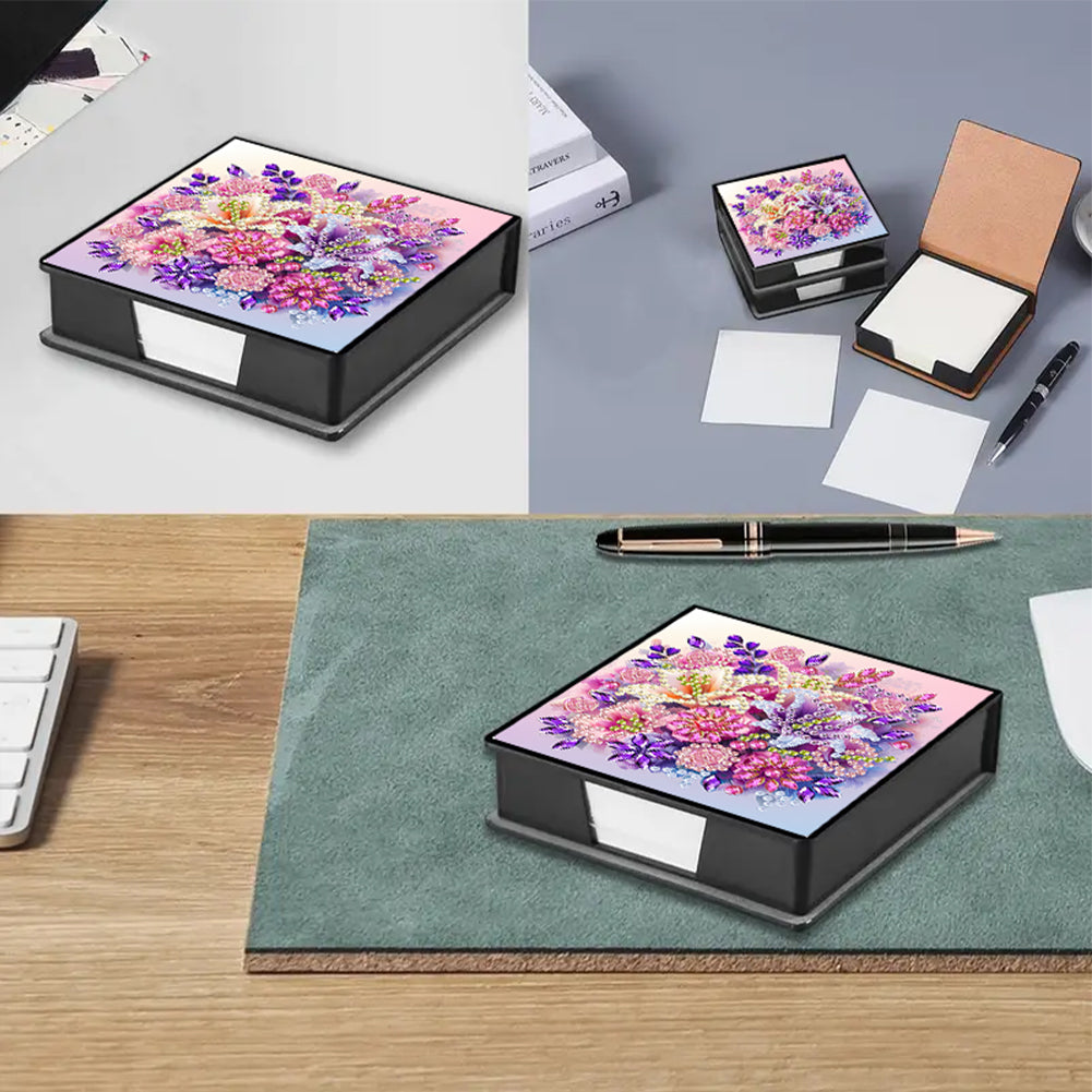 Leather 5D Diamond Painting Kit Note Box Diamond Art Notepad Box for Home Office