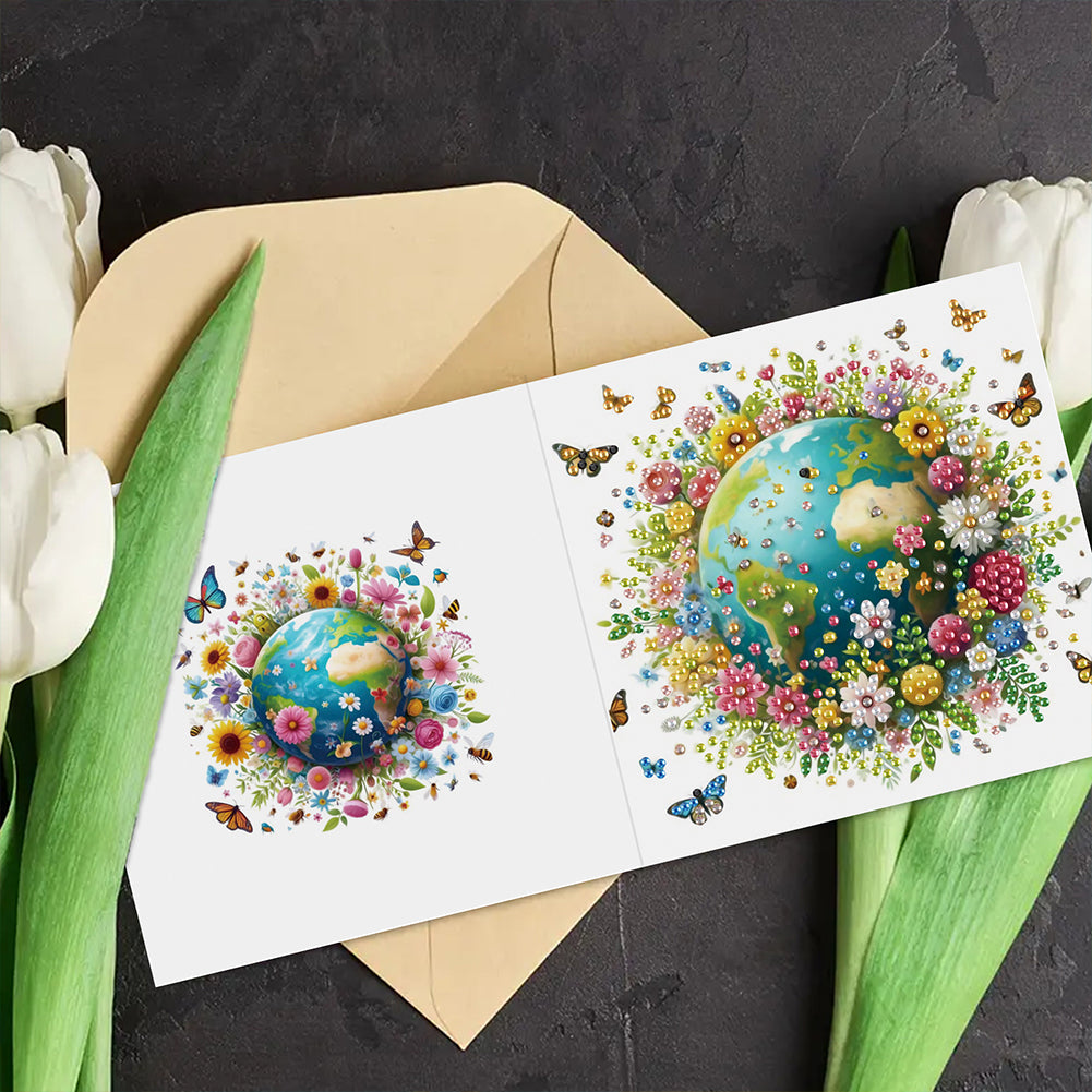 6pcs Diamond Painting Greeting Cards Handmade DIY Diamond Art Cards for Adults