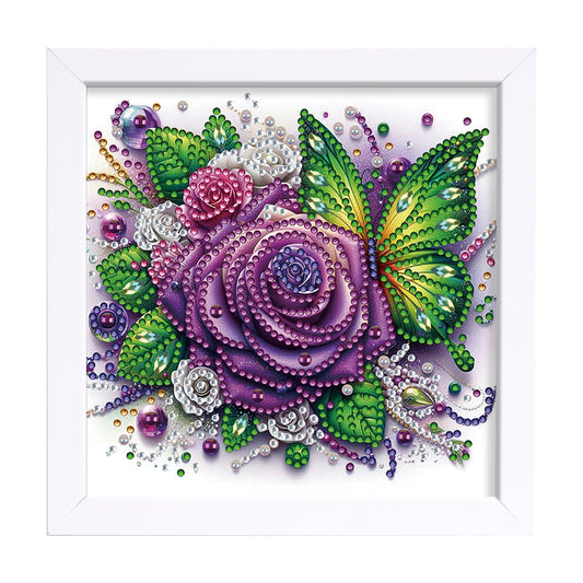 Rose Butterfly - Special Shaped Drill Diamond Painting 18*18CM
