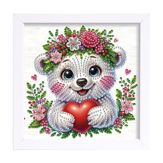 White Bear - Special Shaped Drill Diamond Painting 18*18CM