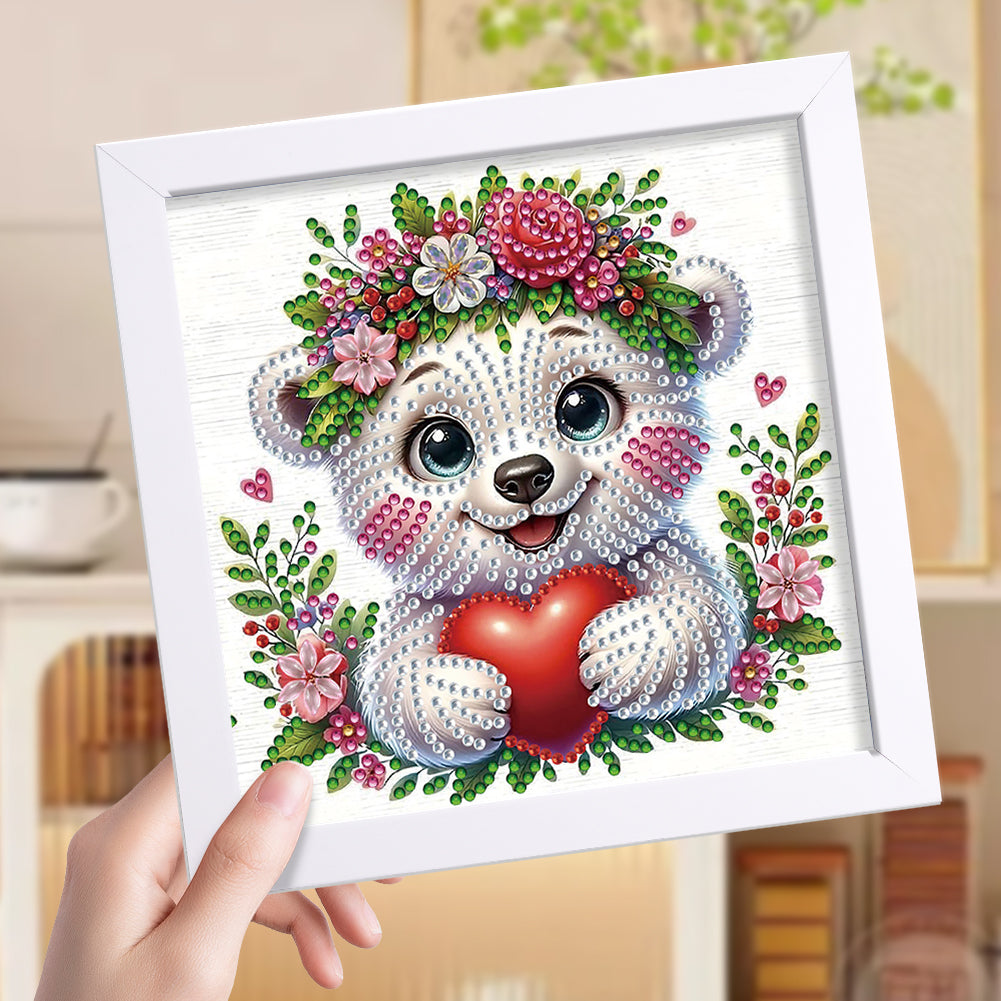 White Bear - Special Shaped Drill Diamond Painting 18*18CM