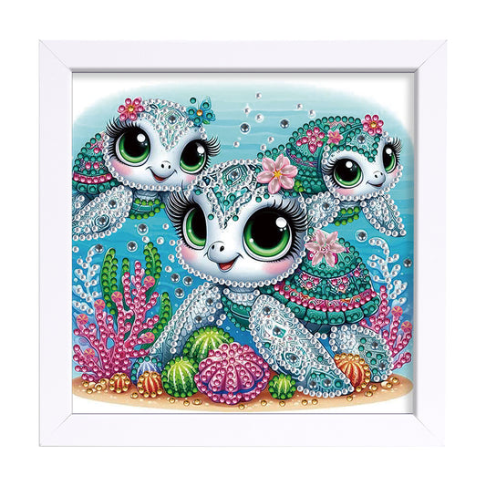Three Turtles - Special Shaped Drill Diamond Painting 18*18CM