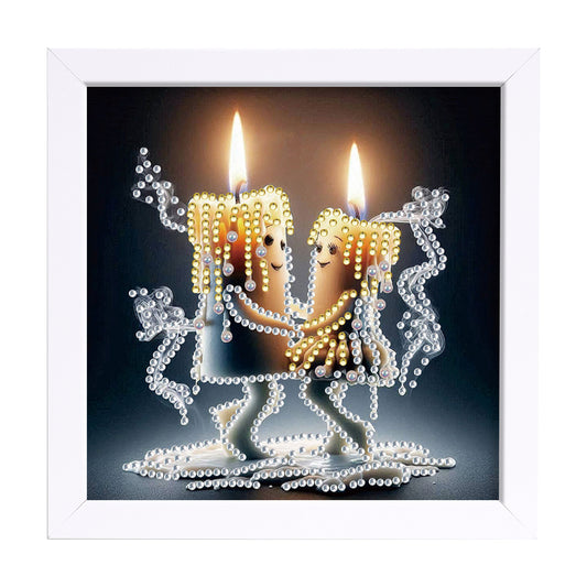 Anthropomorphic Candle - Special Shaped Drill Diamond Painting 18*18CM