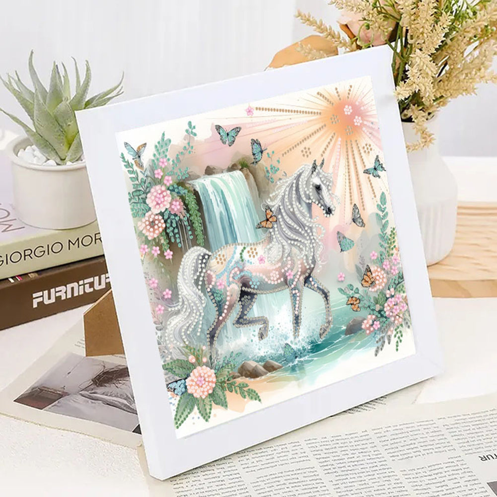 White Horse - Special Shaped Drill Diamond Painting 30*30CM