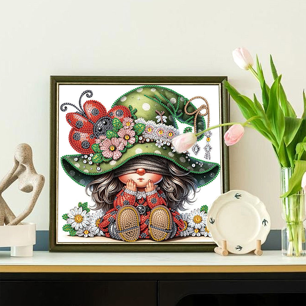 Ladybug Gnome - Special Shaped Drill Diamond Painting 30*30CM