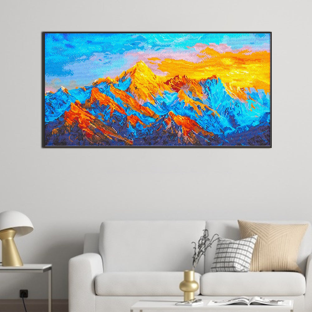 Sunlight On The Golden Mountain - Full Square Drill Diamond Painting 80*40CM