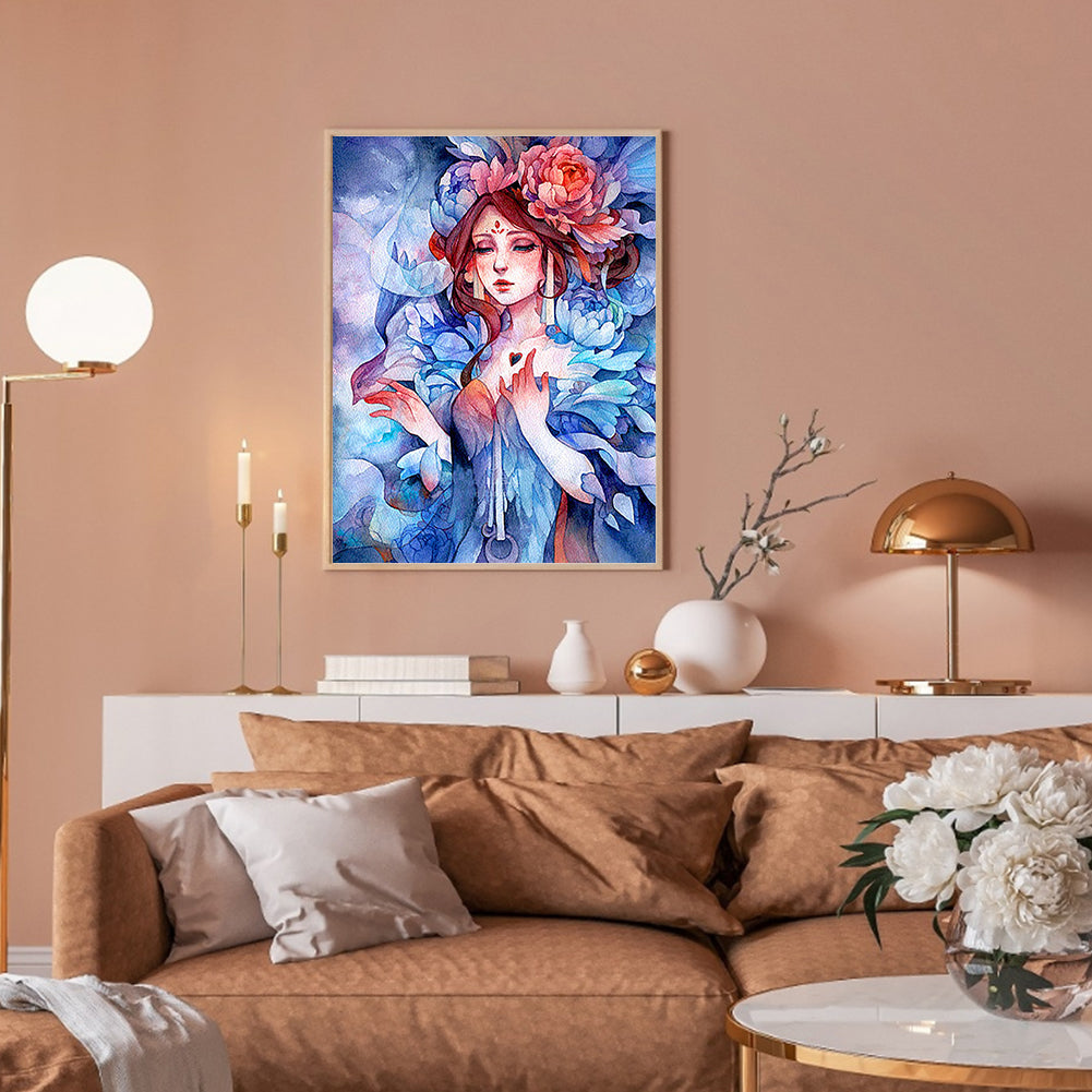 Flower Goddess - Full Round Drill Diamond Painting 30*40CM