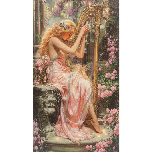 Blonde Playing The Harp - Full AB Round Drill Diamond Painting 40*70CM
