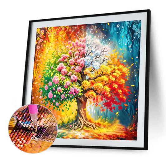 Dream Four Seasons Tree - Full Round Drill Diamond Painting 50*50CM