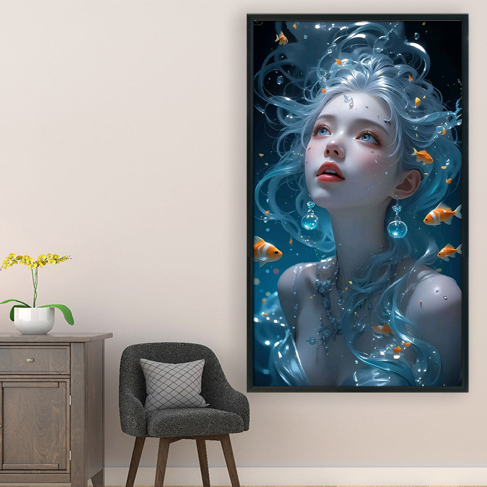 Girl In The Water - 14CT Stamped Cross Stitch 40*70CM
