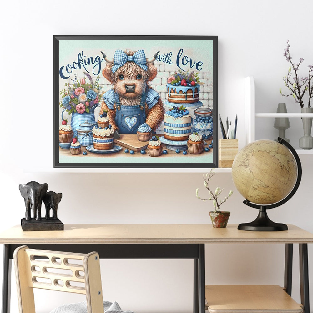 Retro Farm Cow - Full Round Drill Diamond Painting 50*40CM