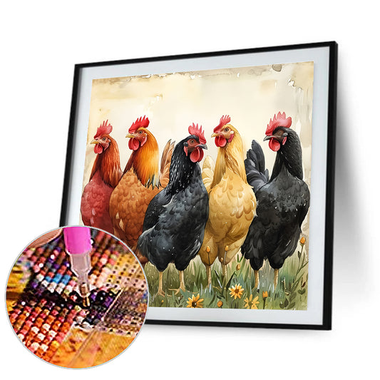 Chicken Animal - Full Round Drill Diamond Painting 30*30CM