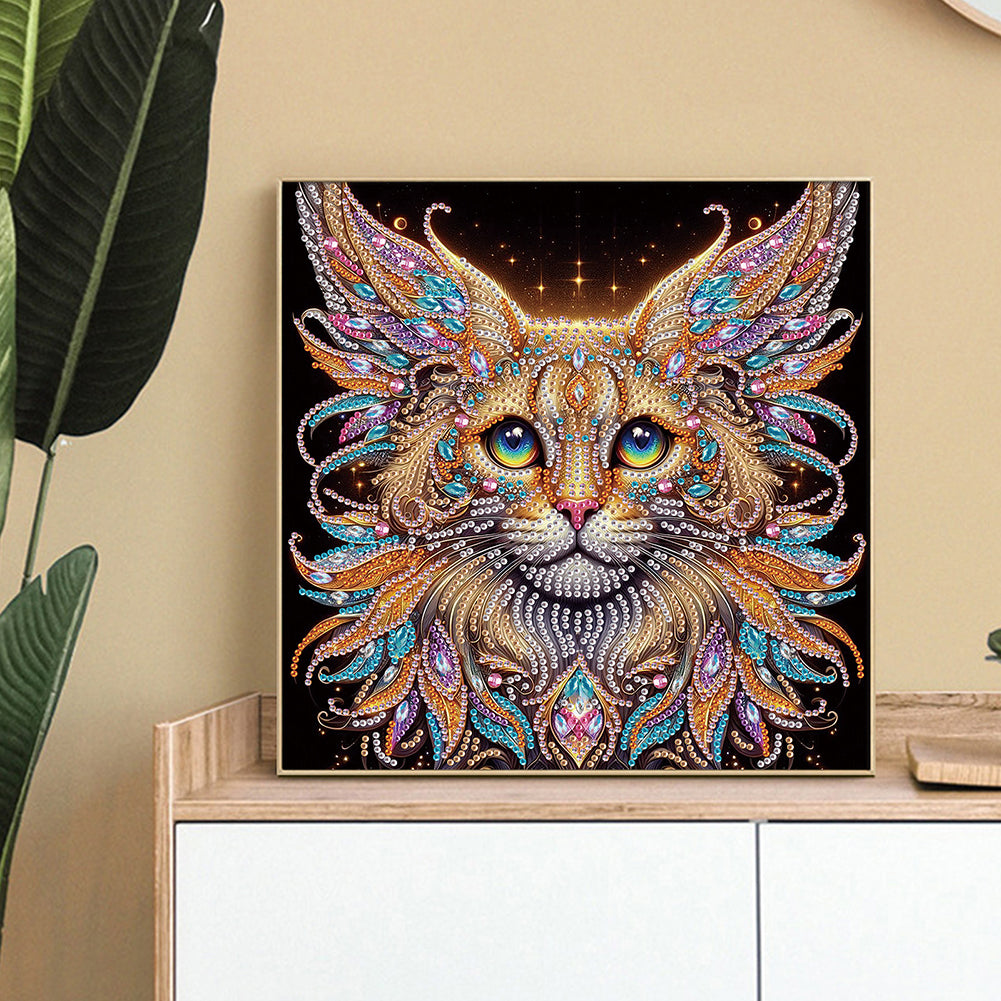 Colorful Cat - Special Shaped Drill Diamond Painting 30*30CM