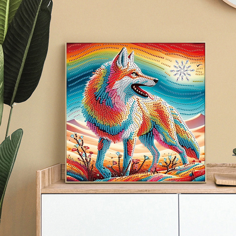 Colorful Wolf - Special Shaped Drill Diamond Painting 30*30CM