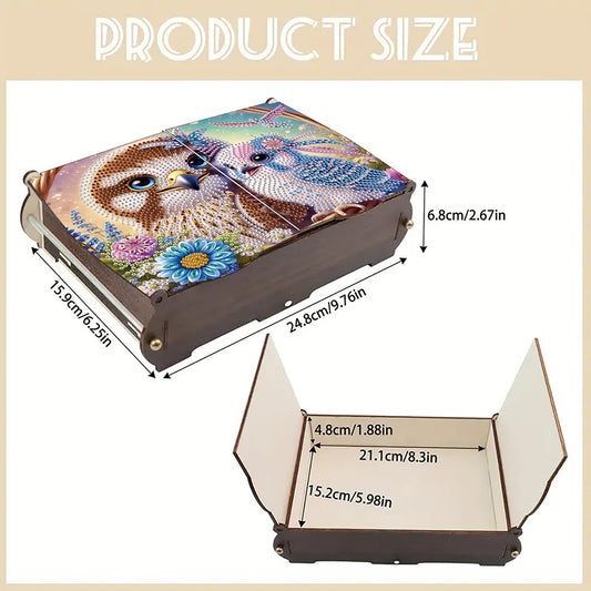 Diamond Painting Storage Box DIY 5D Diamond Painting Jewelry Box for Women Girls