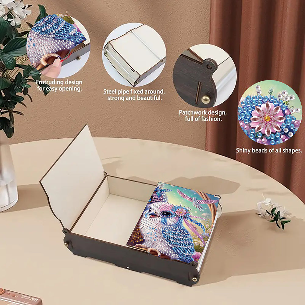 Diamond Painting Storage Box DIY 5D Diamond Painting Jewelry Box for Women Girls