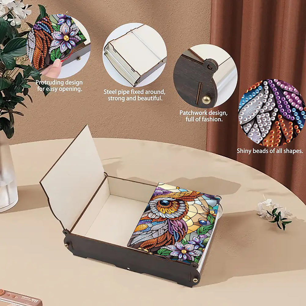 Diamond Painting Storage Box DIY 5D Diamond Painting Jewelry Box for Women Girls