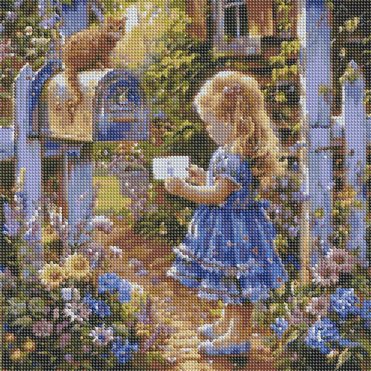Garden Girl - Full Round Drill Diamond Painting 40*40CM