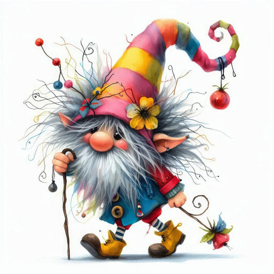 Colorful Gnome - 11CT Stamped Cross Stitch 40*40CM