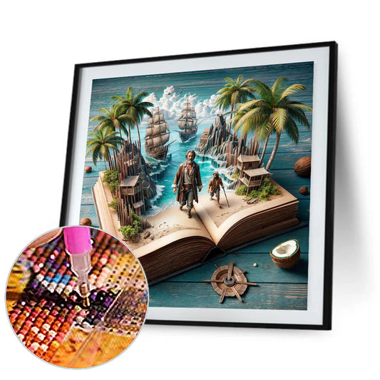 Island In The Book - Full Round Drill Diamond Painting 40*40CM