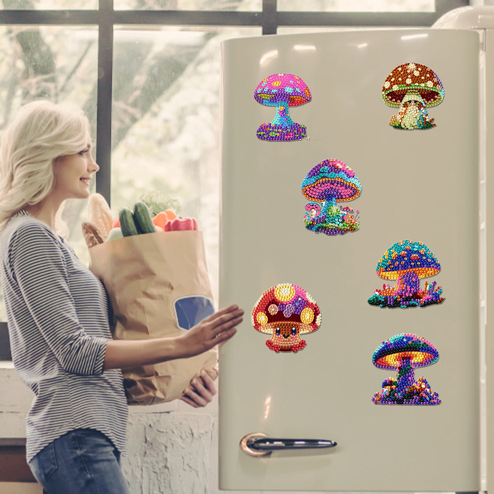 6Pcs Diamond Painting Refrigerator Magnets Diamond Art Kits for Adults Beginners