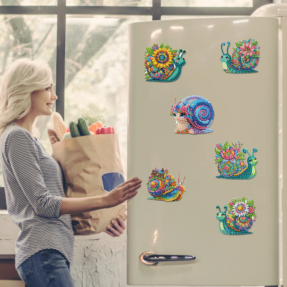 6Pcs Diamond Painting Refrigerator Magnets Diamond Art Kits for Adults Beginners