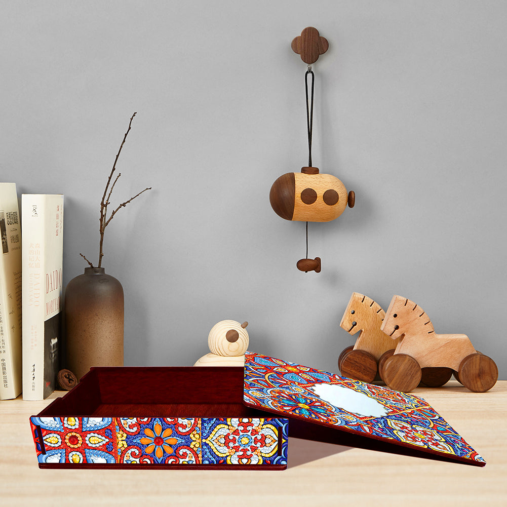 Diamond Painting Storage Box DIY 5D Diamond Painting Jewelry Box for Women Girls