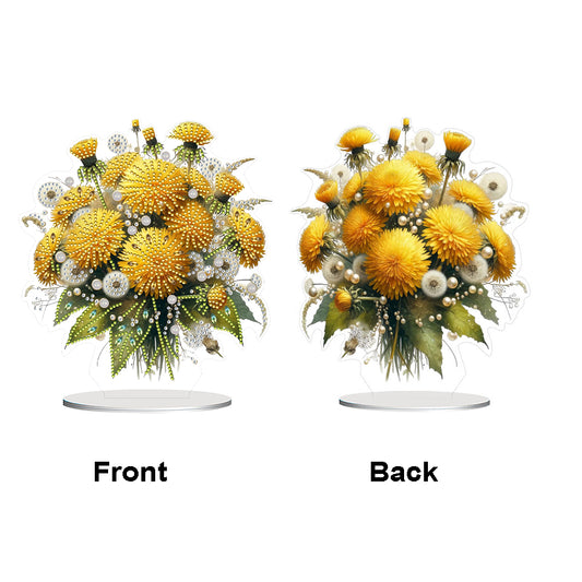Flower Double Sided Effect DIY Table Top Diamond Painting Ornament Kits Decor