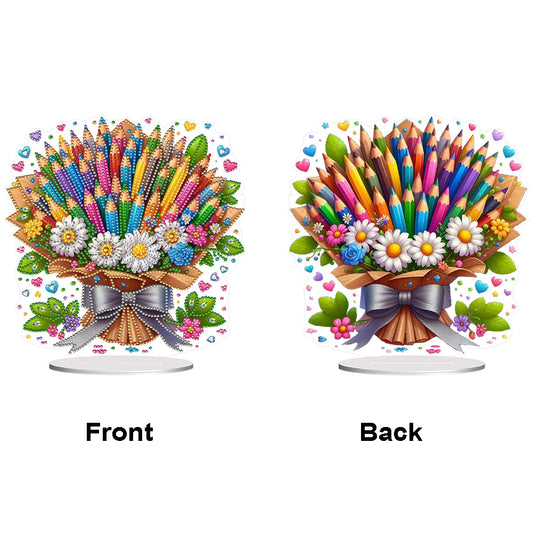 Flower Double Sided Effect DIY Table Top Diamond Painting Ornament Kits Decor